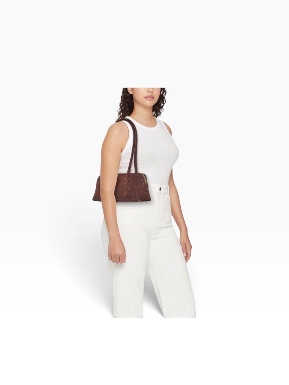 Brown Suede Shoulder Bag - Picture 2 of 6